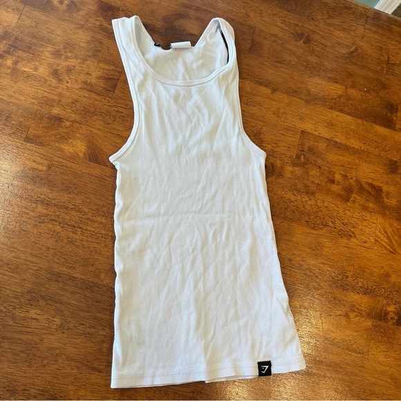 Gymshark gray cream ribbed tank top size xs - Picture 1 of 6